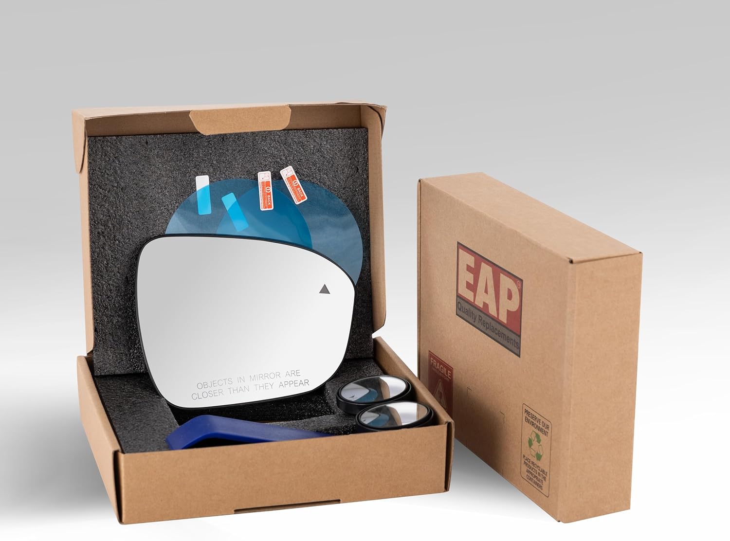 EAP Passenger Side Mirror Glass Compatible With Nissan Rogue US Built 2021-2026 (VIN Start with 5N1), Heated With Blind Spot, 963656RR1E