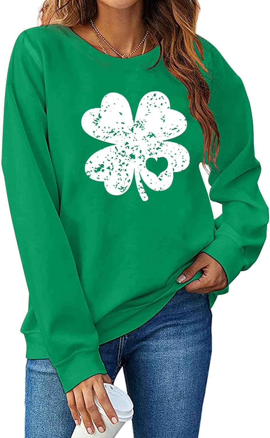 St. Patrick's Day Sweatshirt for Women Lucky Shamrock Long Sleeve Irish Shirt Ireland Pullover Tops