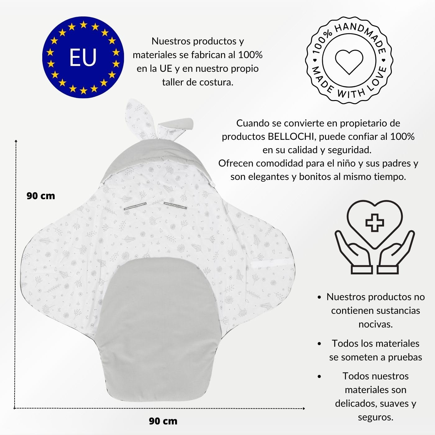Bellochi Saco Capazo Bebe Universal Invierno - Acogedor Manta para Cochecitos de Bebé Sillas de Paseo o Sillas de Coche (p.ej. Maxi-Cosi y Römer) - Copse