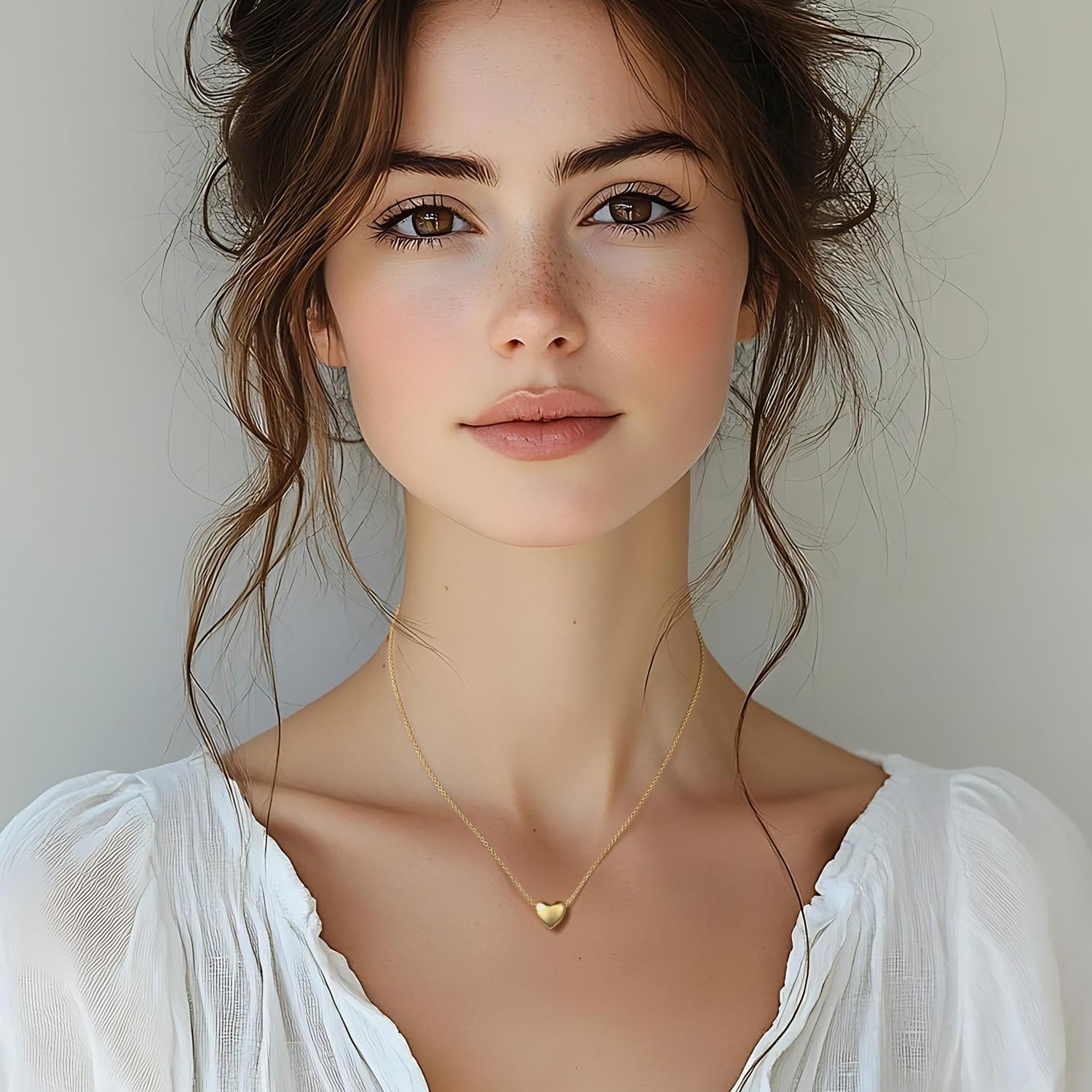 Gold Necklace for Women 14K Gold Pendant Necklaces for Women Charm Beauty Elegance and A Hint of Romance Dainty Heart Pendant Necklaces With Adjustable Length 18in - Image 4