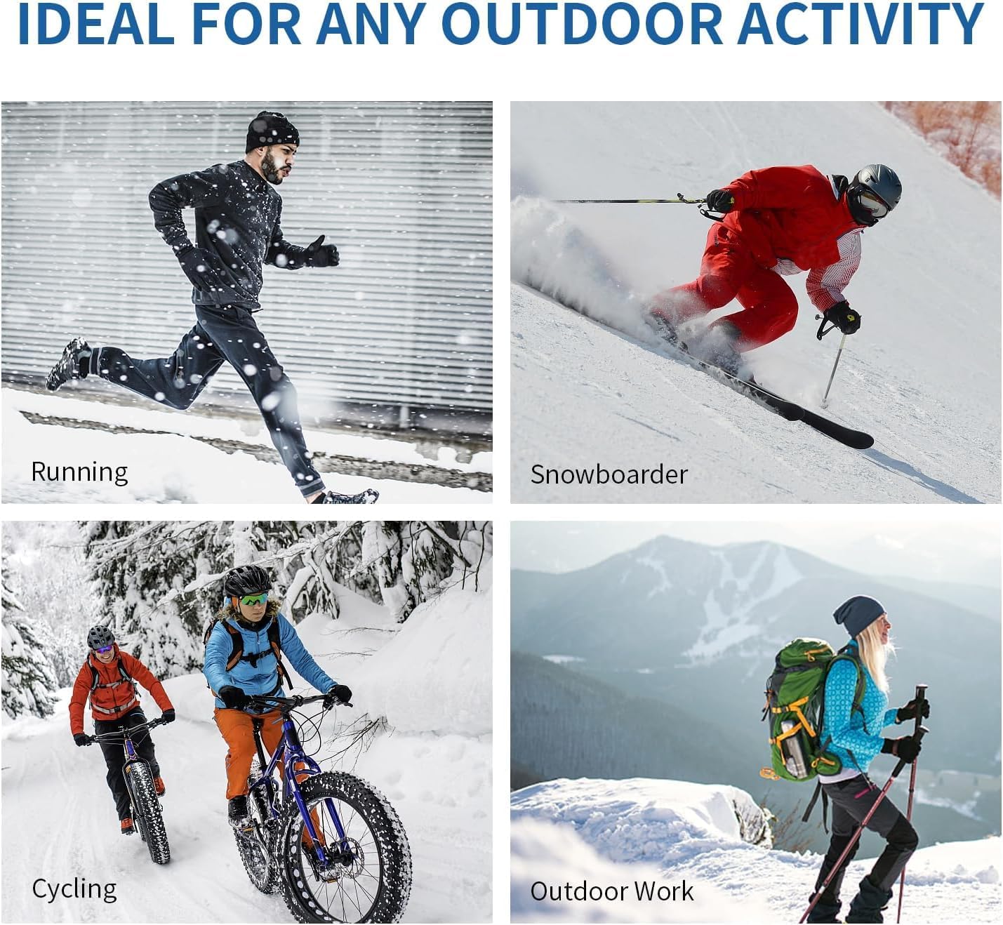 Winter Gloves, Anti Slip Touchscreen Gloves Windproof Cycling Gloves, Thermal Gloves Cold Weather Cycling Gloves for Men Women Walking Riding Driving - Image 7