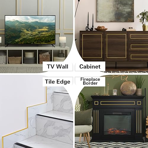 Miniatura 3 de Moldura de 32.8 pies, impermeable, multicolor para paredes, bordes, marcos de ventanas, azulejos de salpicaduras, moldura flexible y autoadhesiva