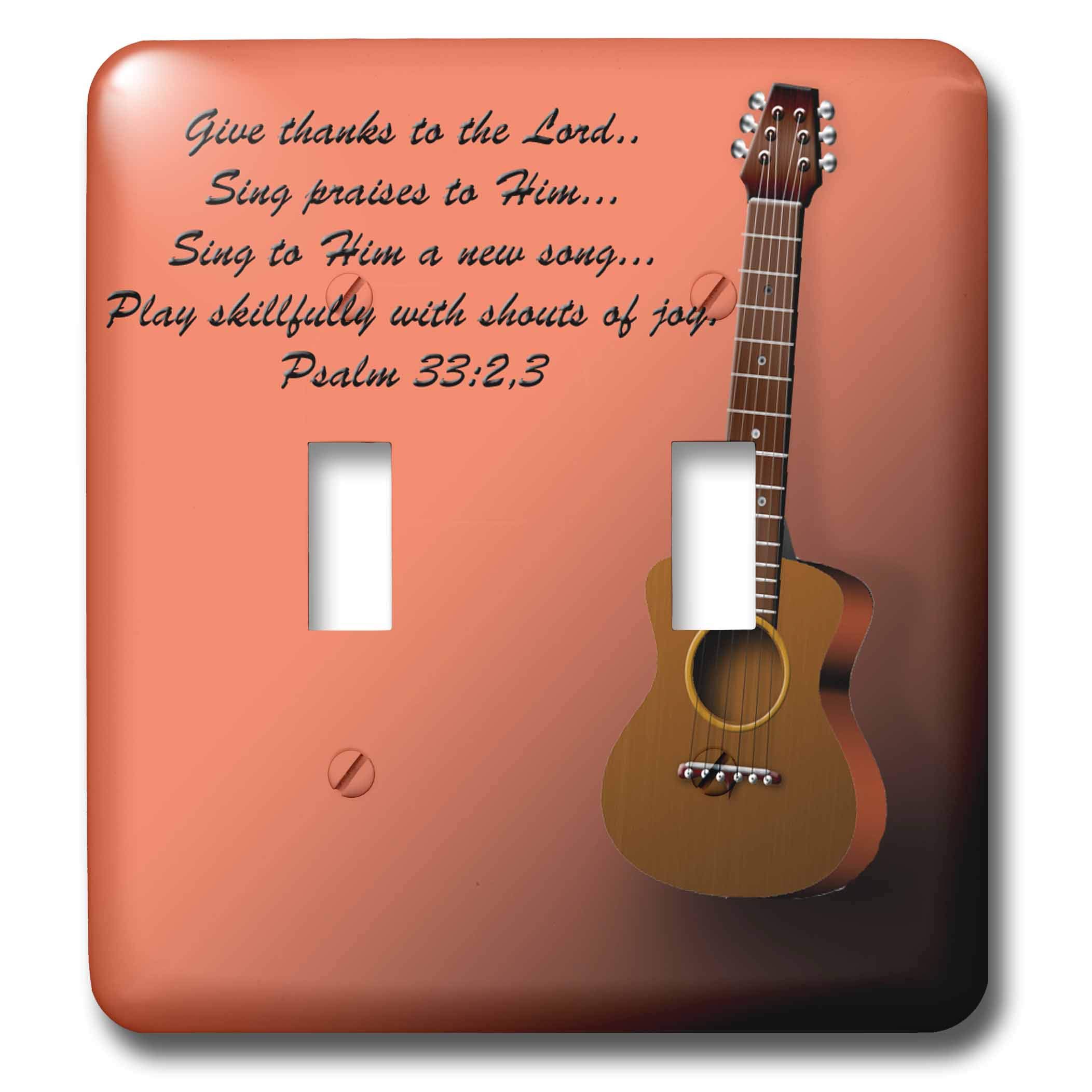 Plaque guitare classique et verset biblique chantent au Seigneur