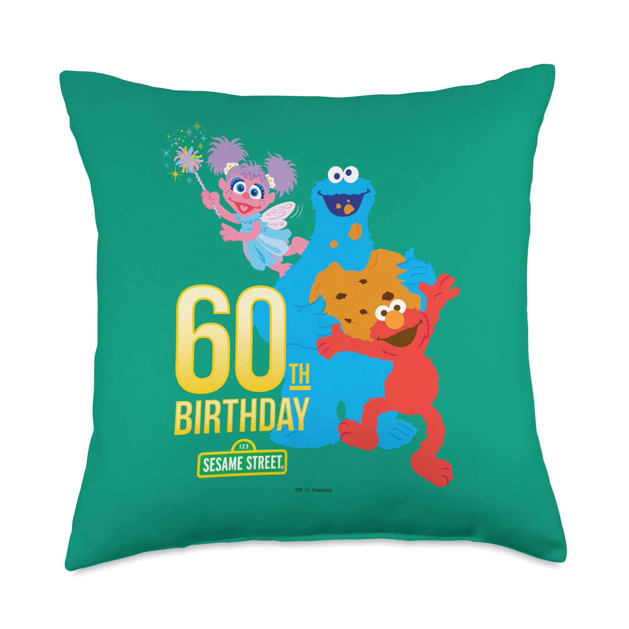Coussin Sesame Street 60th Birthday multicolor 45x45 cm pour decoration de salon