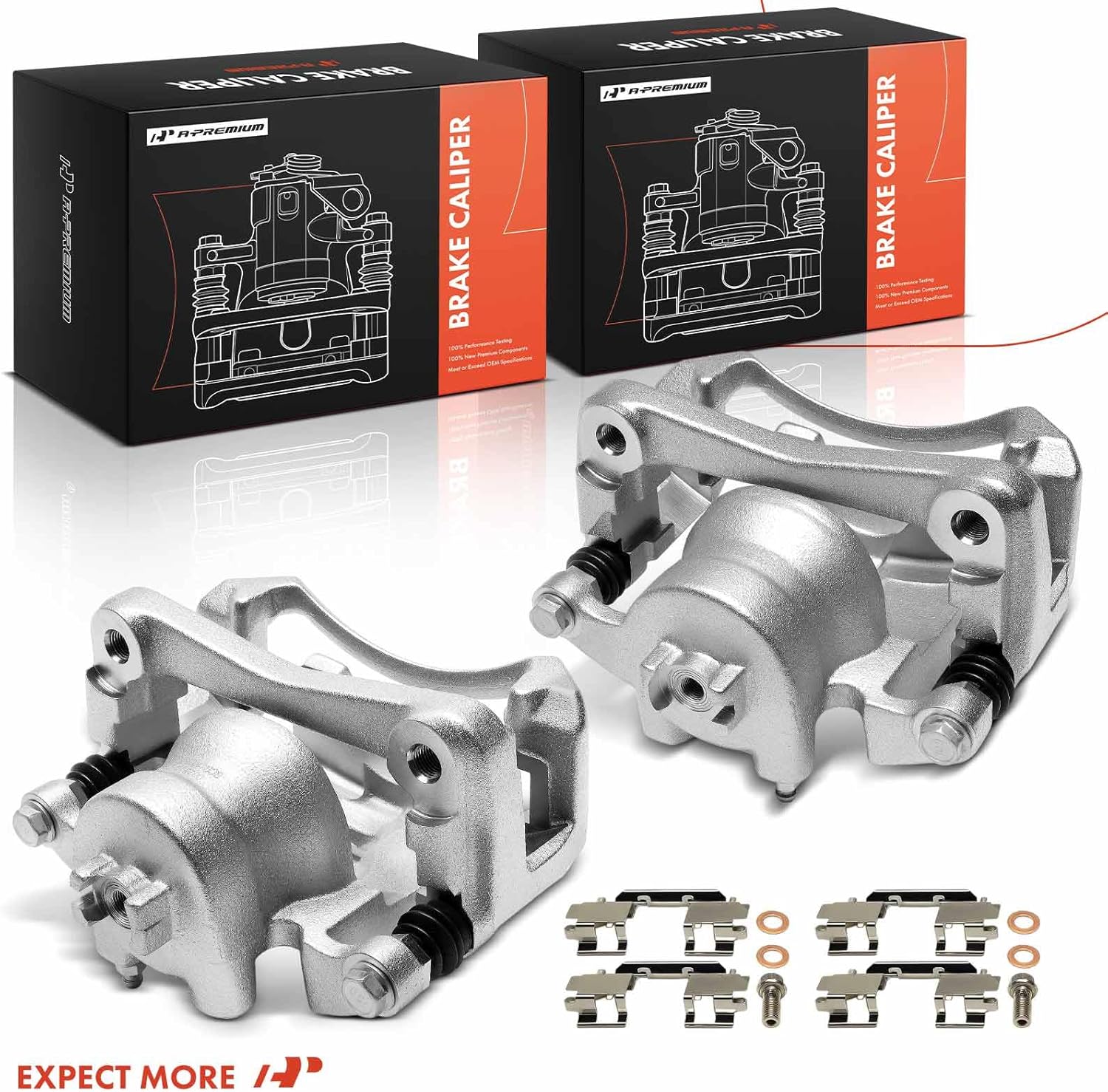 A-Premium Disc Brake Caliper Assembly with Bracket Compatible with Nissan Sentra 2020-2023, Kicks 2021-2023 - Front Driver and Passenger Side