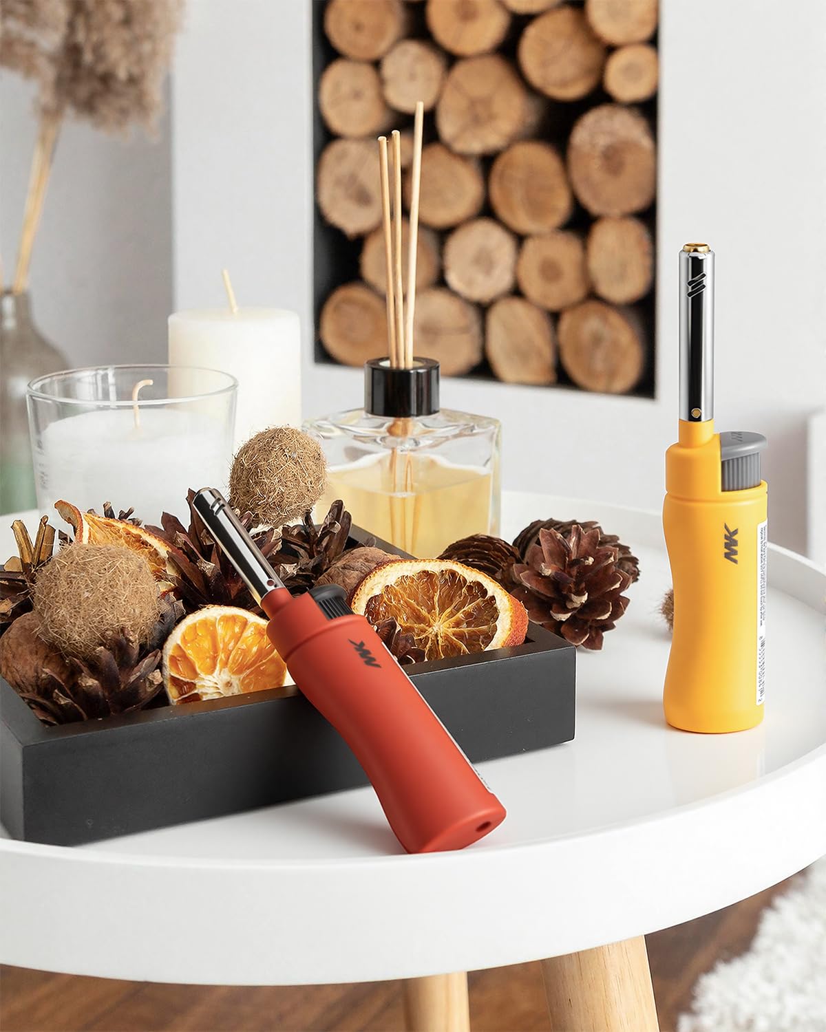 MK Lighter Candle Lighters, Windproof Flame, Ideal as Lighters for Candle, Camping Lighters, Outdoor, Butane Refillable (Charm-5PC): Hue-4pc