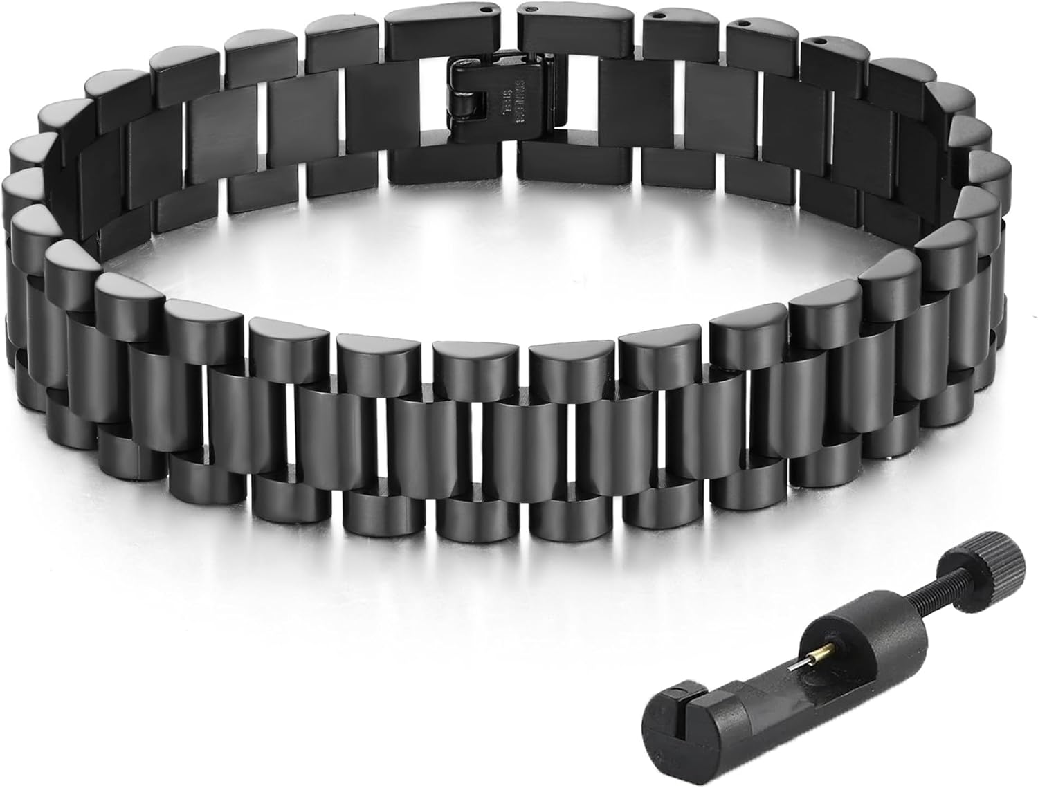 Replacement Watch Band with Width Size 10mm 12mm, Adjustable Crystal Steel Bracelet for Apple Watch Samsung Fitbit,5 Colors Gold Silver Rose Gold Black Two-Tone,Gift For Men Women