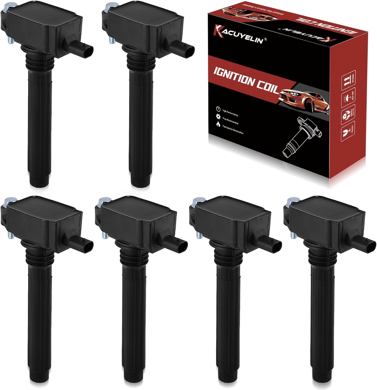 UF648 Ignition Coil Pack & Iridium Spark Plugs Compatible with Jeep Wrangler Dodge Challenger Charger Journey Ram1500 Chrysler 200 300 Town & Country 3.2L 3.6L V6 2011-2020 Coil Pack Sets of 6
