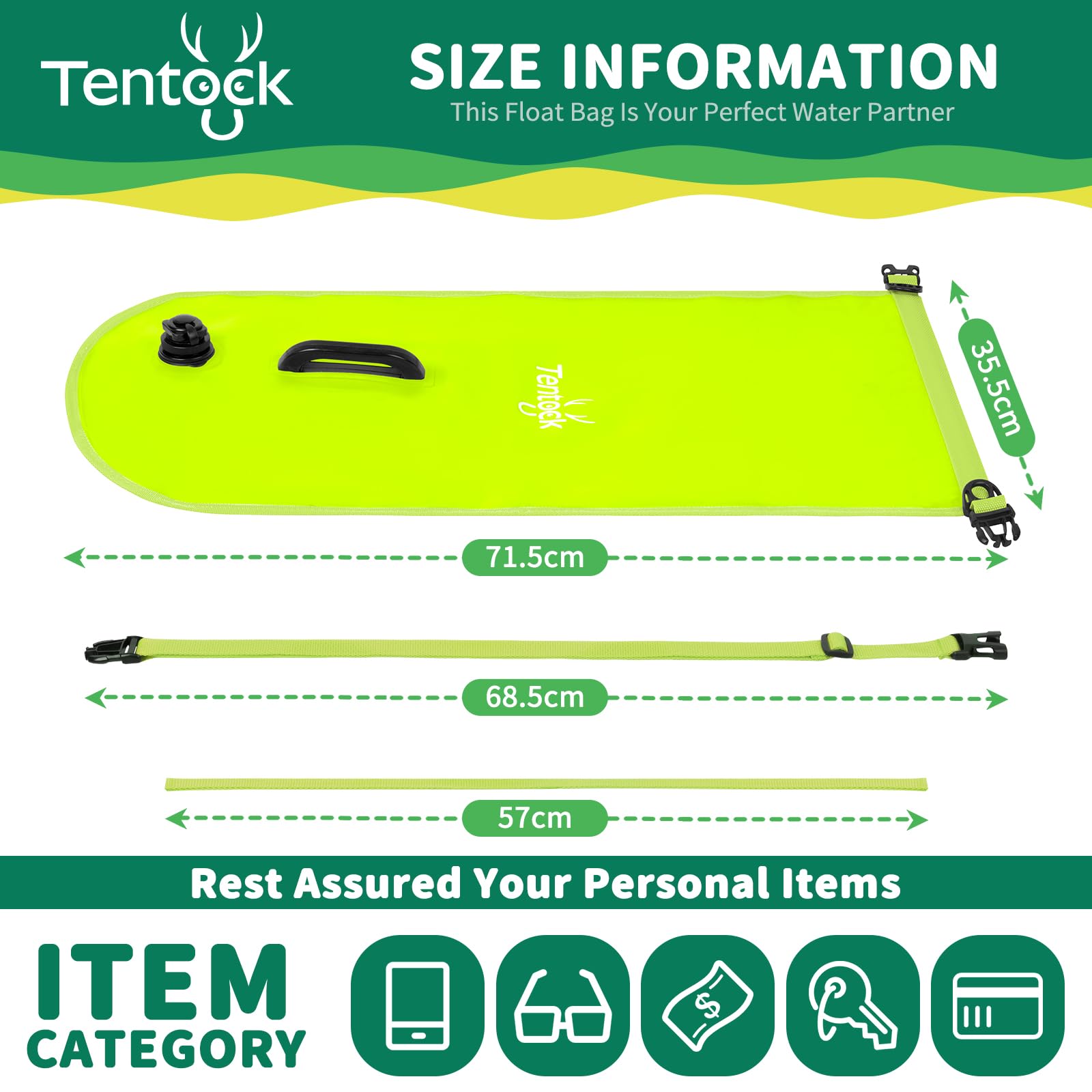 Tentock Boya de Natación Flotador Natación Aire Libre Boya Inflable Bolsa Seca Swim Buoy La boya para Nadadores y triatletas de Aguas Abiertas