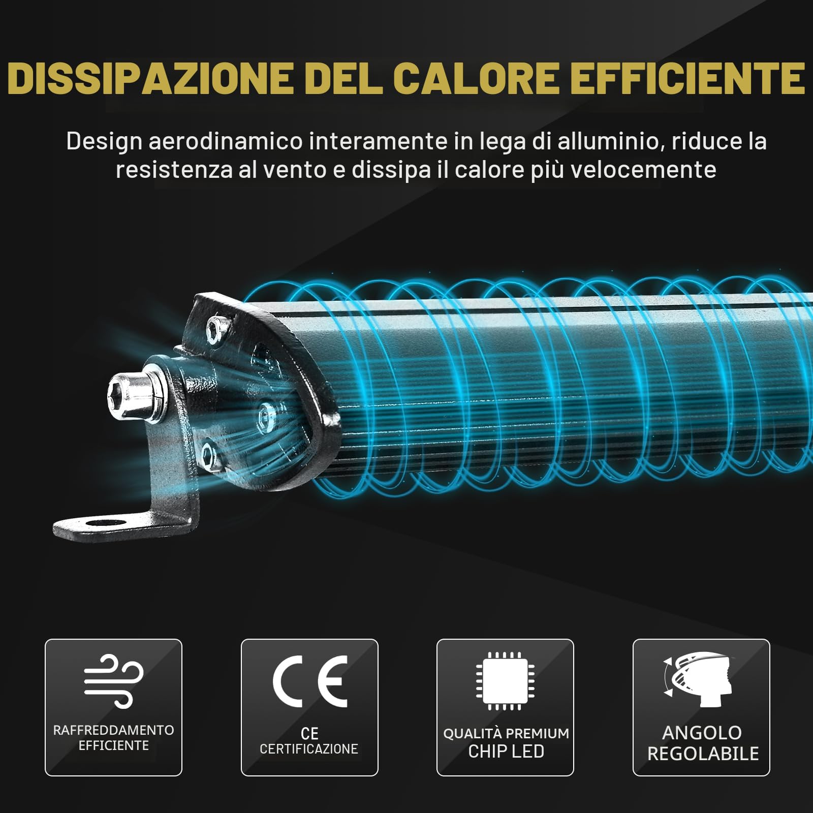 AUXTINGS Barra luminosa Fuoristrada LED 94cm 180Wultra magro a fila singola con staffa di montaggio per fuoristrada pick-up Auto Camion Barca 4X4 SUV ATV UTV