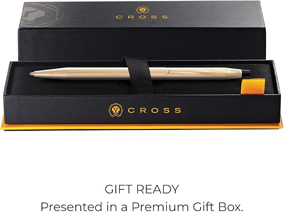 Cross Classic Century Refillable Twist-Action Metal Limited Edition Ballpoint Pen with 23 Carat Gold-Plated Appointments, Medium Ballpoint, includes Premium Gift Box and Black Cartridge, 1 Pack, Gold