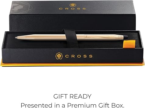 Cross Classic Century Refillable Twist-Action Metal Limited Edition Ballpoint Pen with 23 Carat Gold-Plated Appointments, Medium Ballpoint, includes Premium Gift Box and Black Cartridge, 1 Pack, Gold