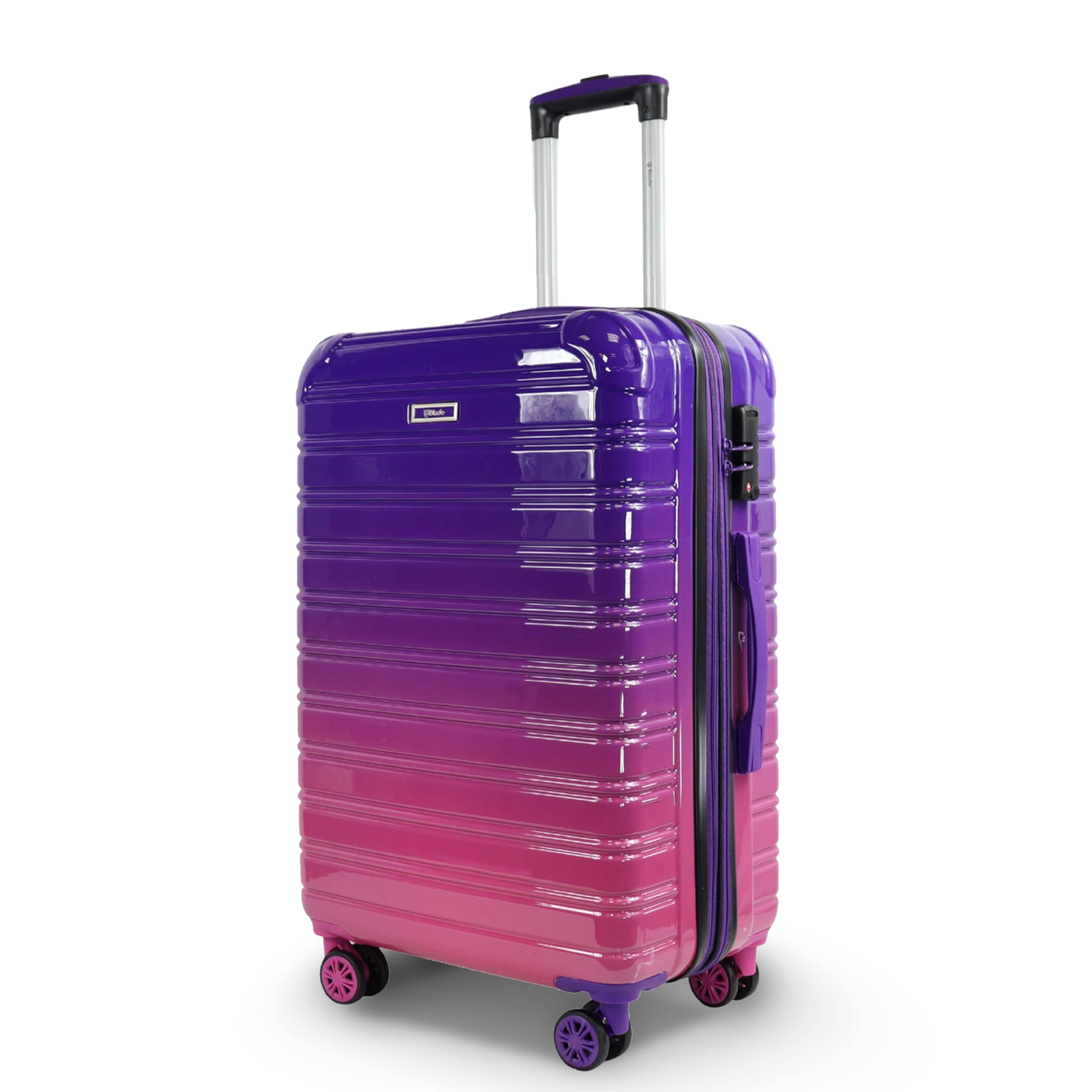 Blade Erweiterbares Handgepäck - Hartschalen Koffer Trolley - Leichter Reisekoffer Handgepäck aus ABS+PC mit TSA Schloss - 4 Spinner Räder Koffer- Rollkoffer (Lila-L)
