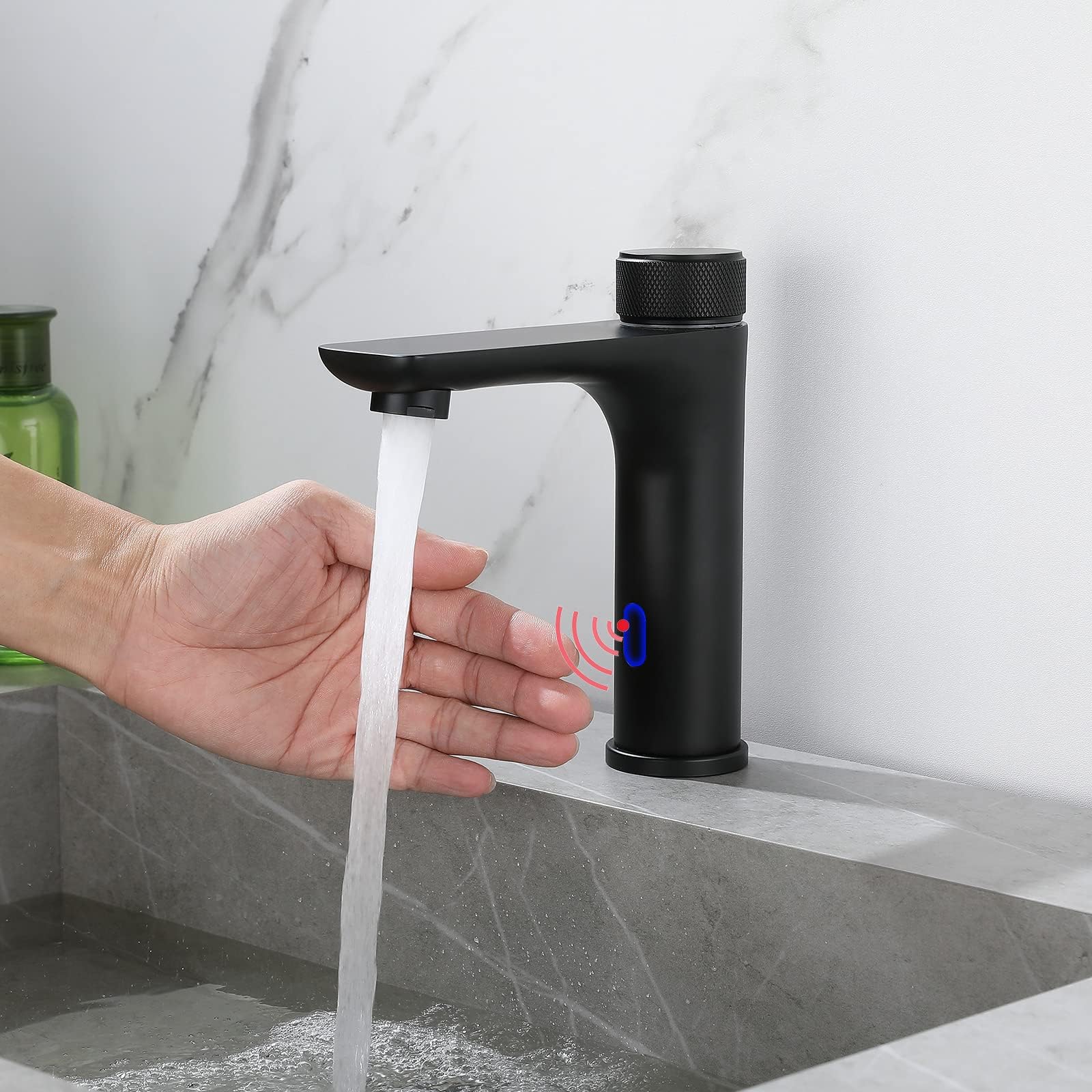 Sensor Taps for Bathroom Sink Automatic Tap Black, Touchless Tap Automatic Faucet Bathroom Sink Taps for Bathroom Black(