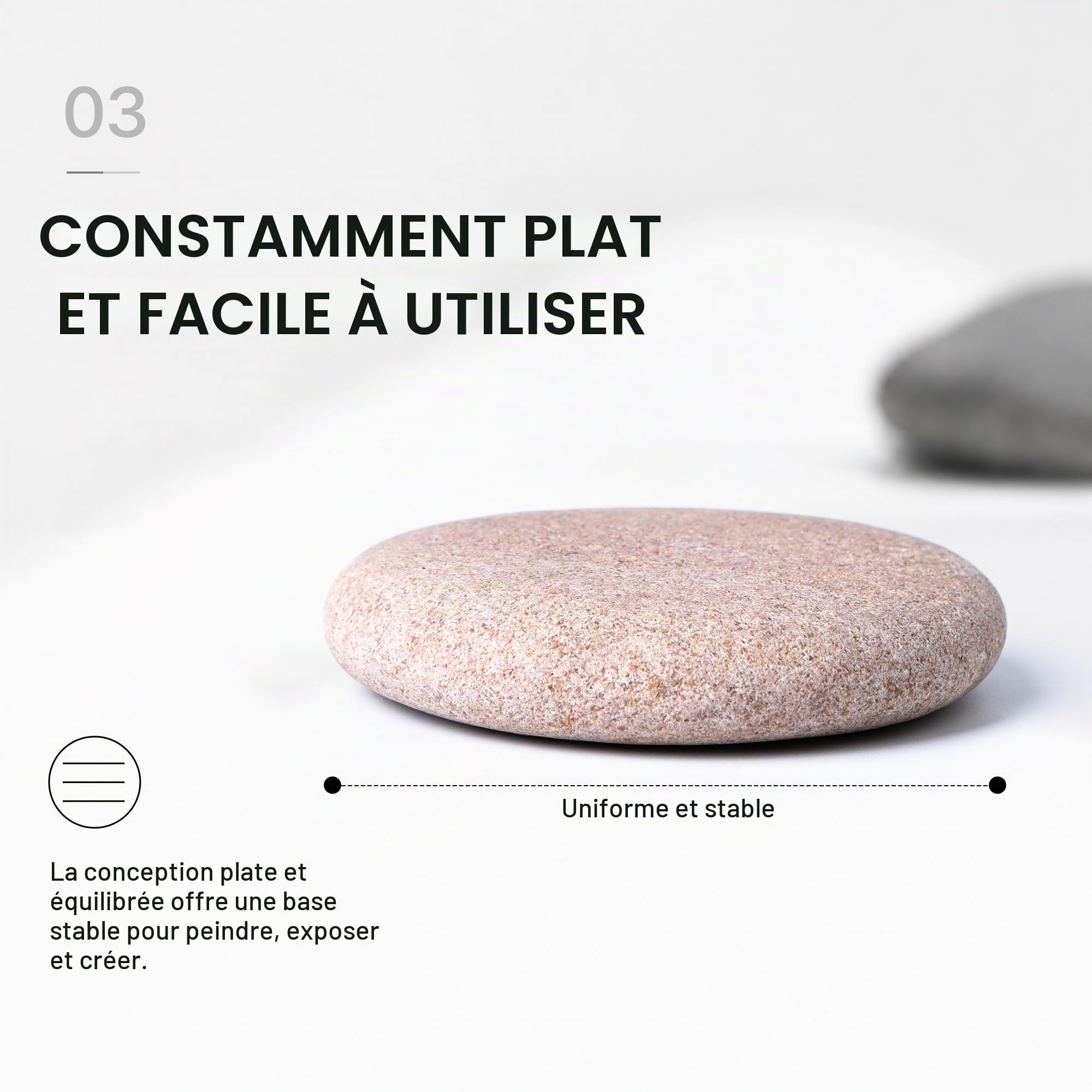 ROCART Lot de 100 Pierres de Rivière Naturelles Lisses 5,5-8,5 cm pour Peinture, Galets Plats pour Loisirs Créatifs, Galets de Gentillesse, École, Jardin et Projets DIY