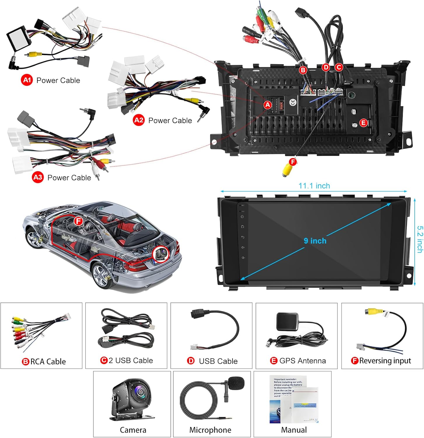 8Core Car Radio GPS Stereo for Nissan Altima 2013 2014 2015 2016 2017 2018 with Wireless CarPlay and Android Auto, 9'' Android 13 Touch Screen Radio Replacement,4G Ram 64G ROM, Reverse Camera