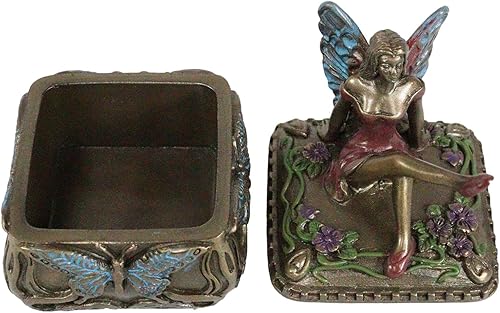 Miniatura 6 de Ebros - Joyero decorativo Art Nouveau Fantasía Mariposa Mariposa Hada Fae Magical Secret Garden Joyero Hadas Deseando Hadas Coleccionables Pequeña