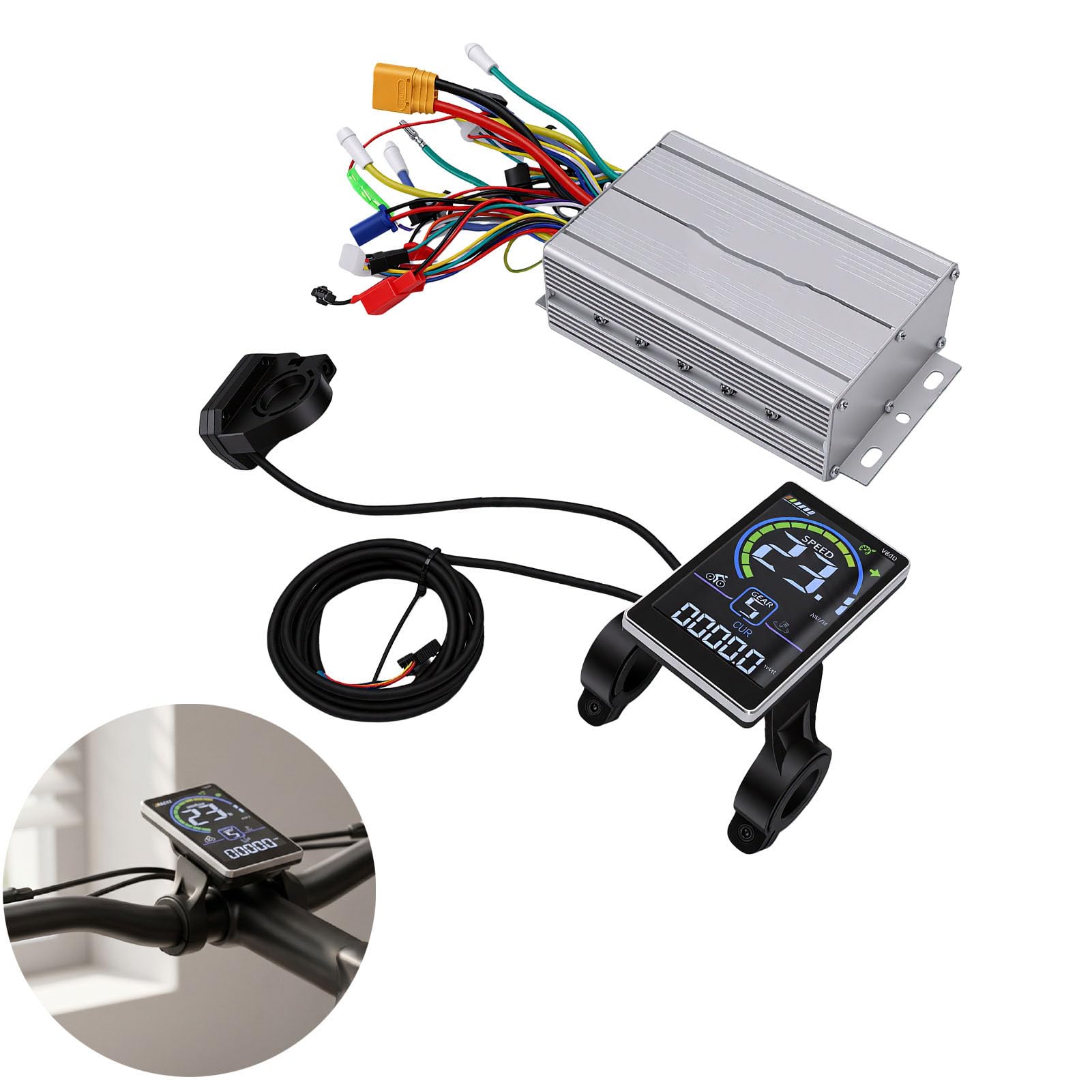 Generic Zestaw Kontrolera Hulajnogi Elektrycznej z Wyświetlaczem LCD Wodoodporne, Inteligentne Funkcje do Codziennych DojazdóW do Pracy 1000 W