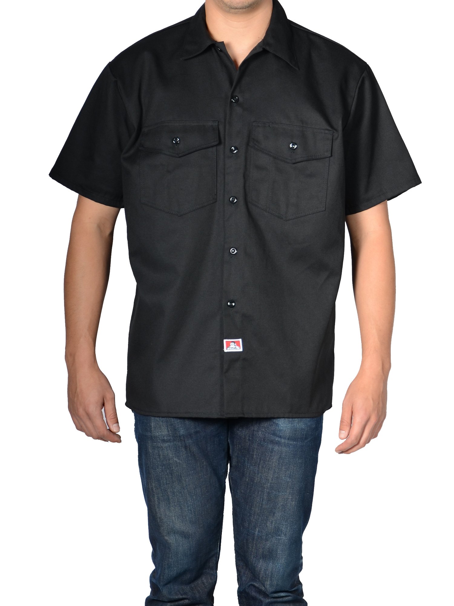 Black Short Sleeve Button-Up by Ben Davis Co