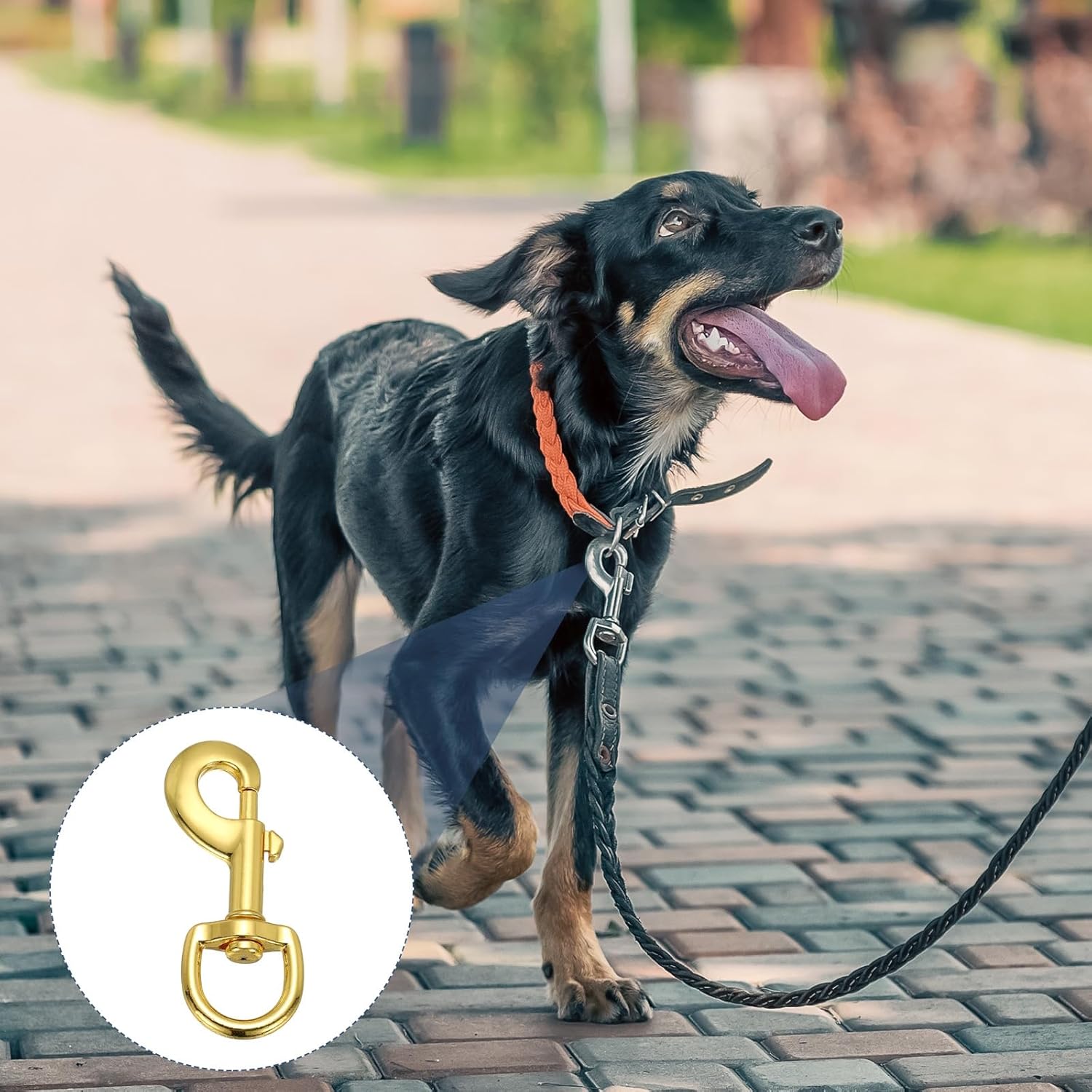 PATIKIL 6Pcs Flag Swivel Snap Clips, 3.2 Inch Heavy Duty Alloy Flag Pole Snaps Hooks Stainless Flagpole Accessories for Rope Hardware Key Chain Leash Leather Craft, Gold Tone - Image 5