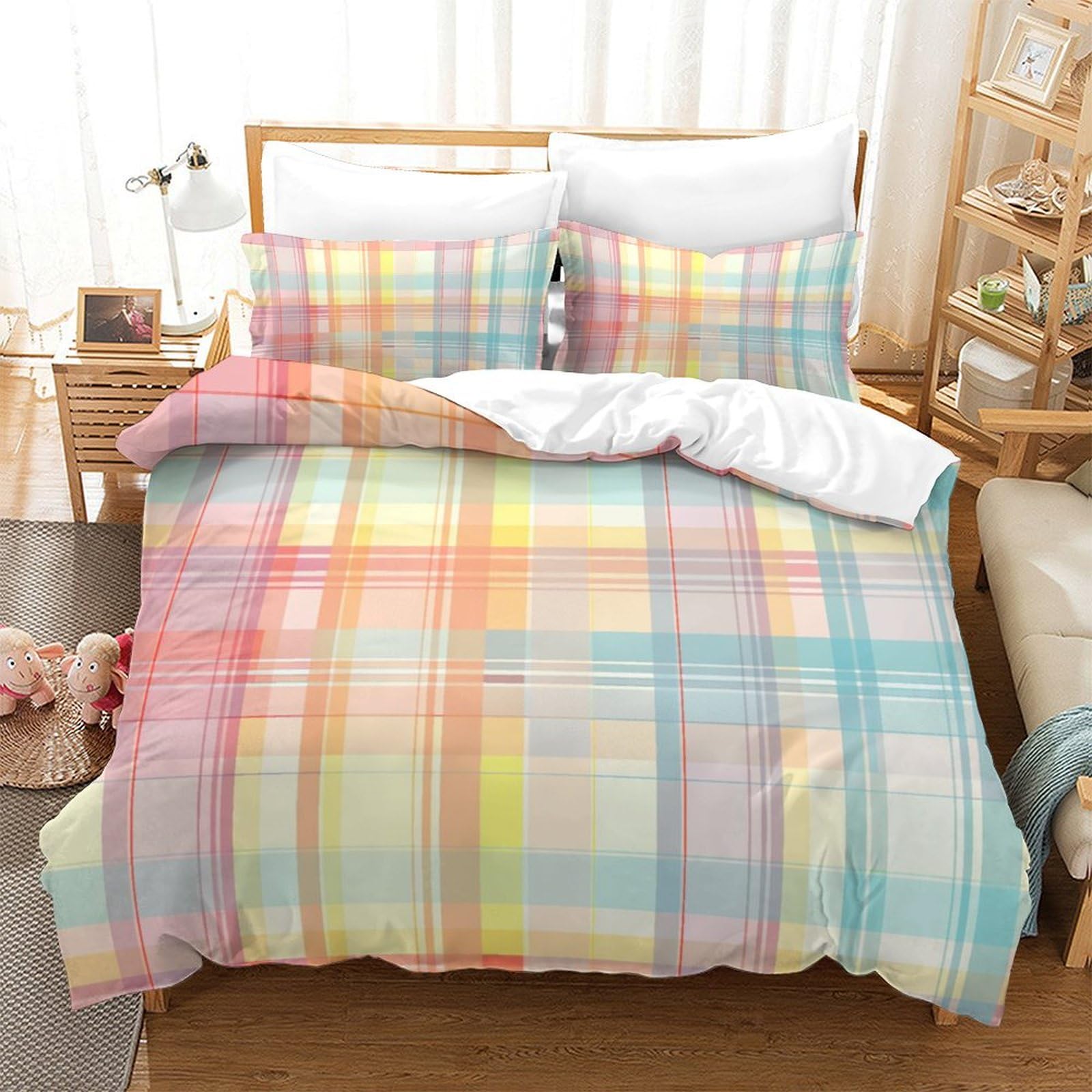 Literie enfants 3pcs microfibre housse de couette 260x220cm pour adolescents