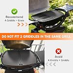 Criditpid 6558 Cast Iron Griddle for Weber Gas Grill, Grill Parts Cooking Griddle for Weber Q100 Q120 Q140 Q1000 Q1200 Q1400 Series Gas Grills, 12.6 x 8.6 inch