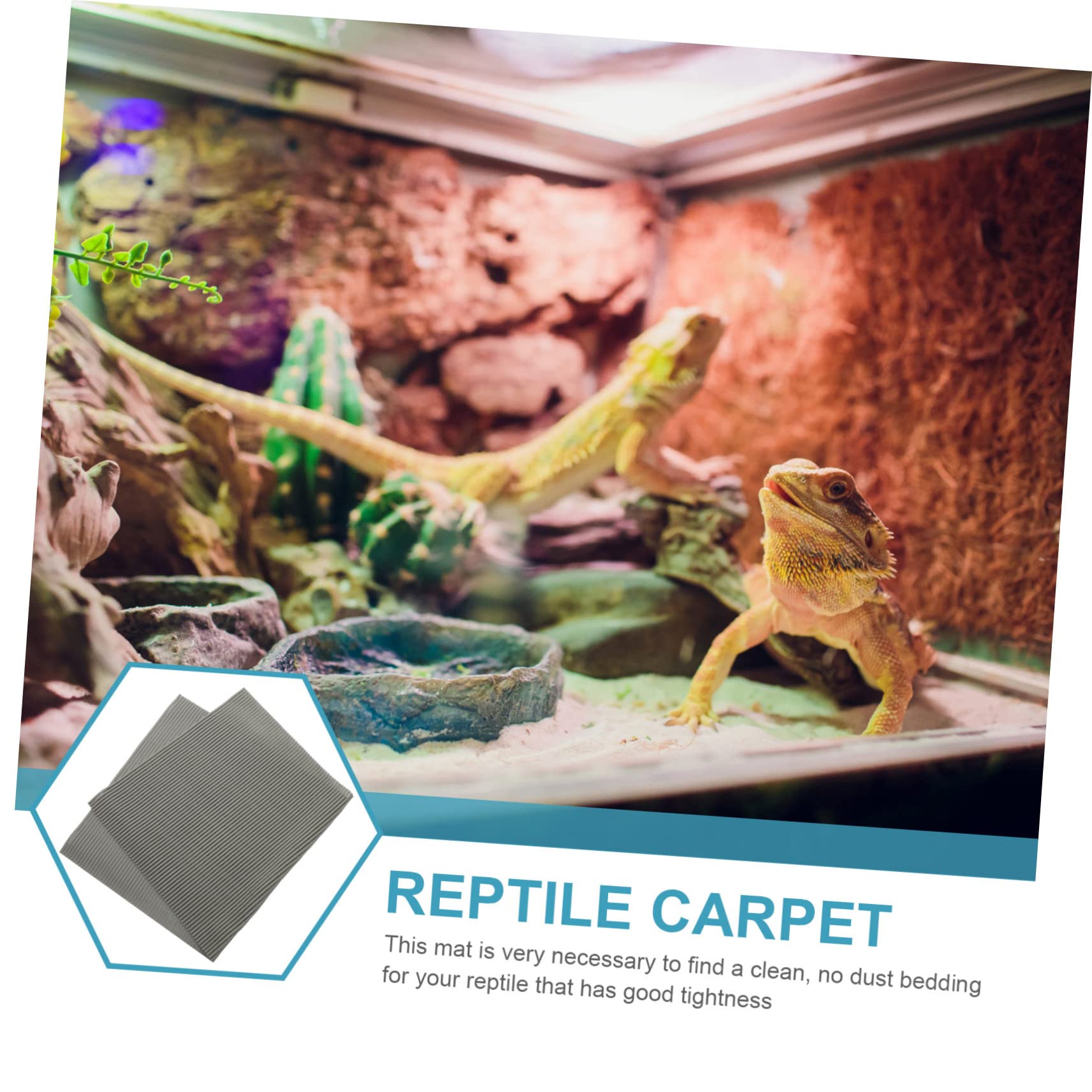 Sosoport Reptilienmatte aus Polyester Waschbar und Wiederverwendbar Zuschneidbar für Schildkröten Terrarium und Reptilienbecken