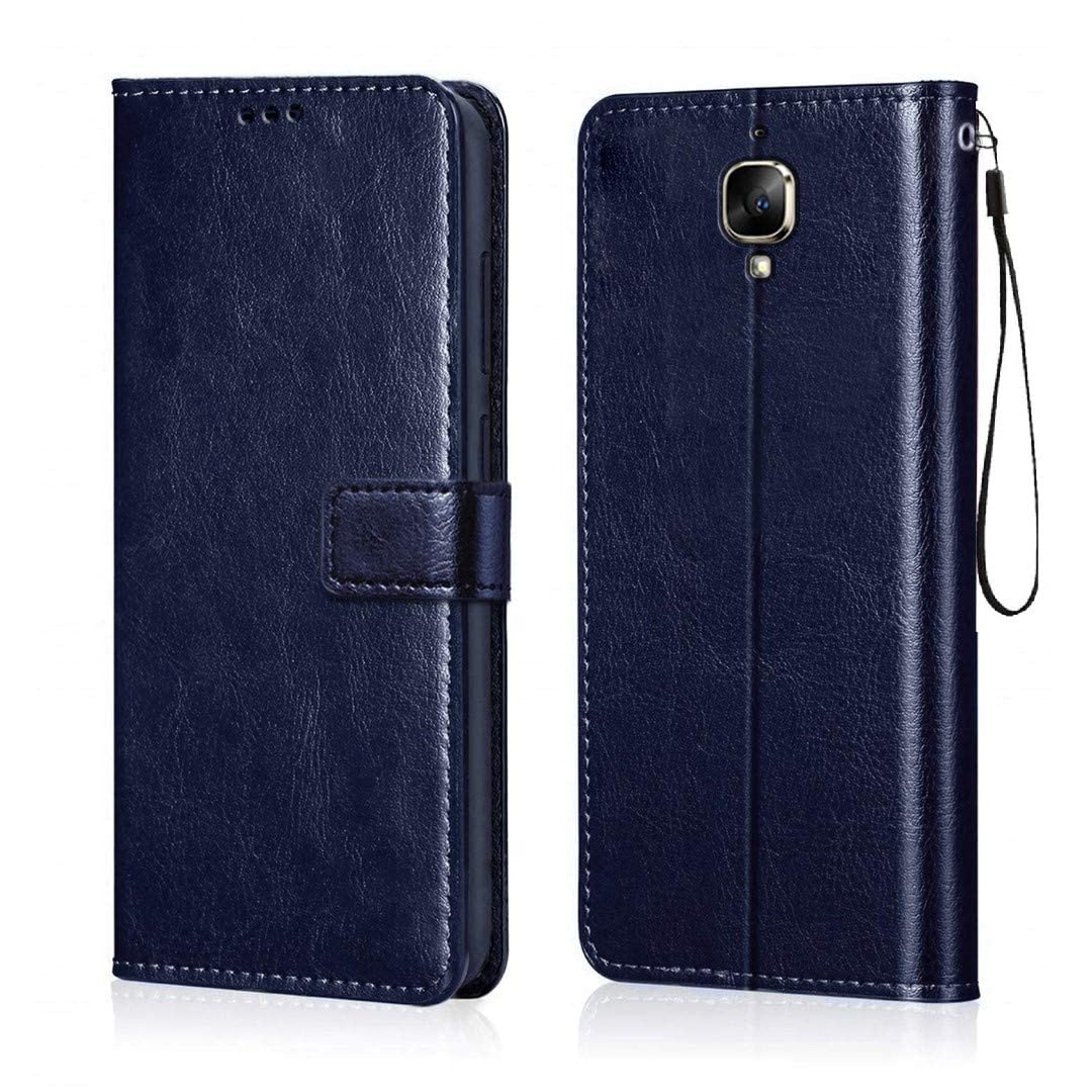 COVERNEW OnePlus 3 Flip Case | Premium Leather Finish | with Card Pockets | Wallet Stand |Complete Protection Flip Cover for OnePlus 3 - Navy Blue (B09SX4S919) Amazon Price History, Amazon Price Tracker