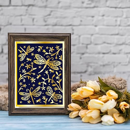 Miniatura 2 de BENECREAT 2 placas de papel de aluminio con diseño de mariposas, troqueles de metal de acero al carbono de libélula para hacer tarjetas, álbumes de