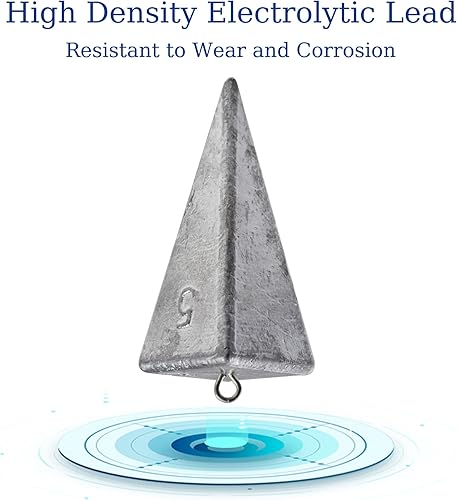 Miniatura 3 de Pyramid Sinkers Pesas de pesca de agua salada, peso de pesca para bagre, equipo de pesca de surf con caja de 1 oz, 2 onzas, 3 onzas, 4 onzas, 5