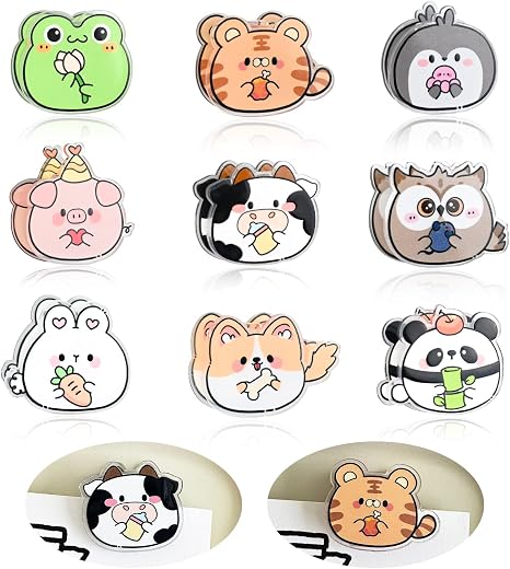 9 PCS Cute Chip Clips Food Bag Clip Set, Animal Shaped Sealing Clips Funny Kitchen Snack Bag Sealer, Acrylic Chip Clip for Airtight Seal Food Storage