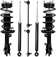 Detroit Axle 6-Pc Struts Shocks Kit for 2011-2013 Ford Fiesta - Front Struts w/ Springs, Rear Shocks, Sway Bar Links