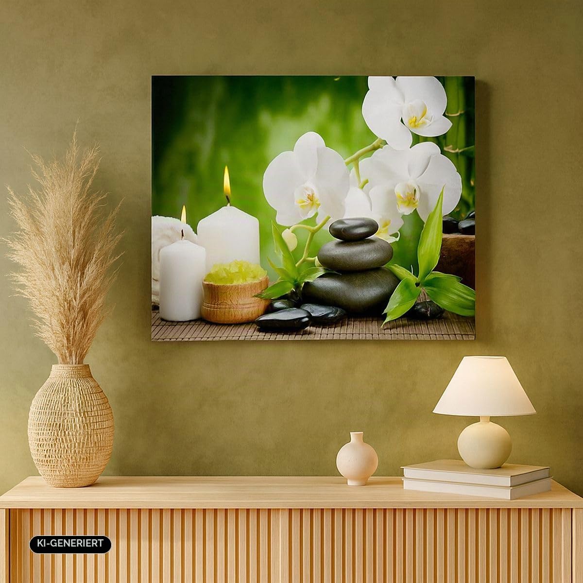 ARTTOR Bilder auf Leinwand Blume aromatherapie spa Leinwandbild 70x50cm Wandbilder Dekoration Wohnzimmer Schlafzimmer Küche Deko Klein Wanddeko Bild Wand Kunstdruck Art Wall Decor Canvas AA70x50-2718