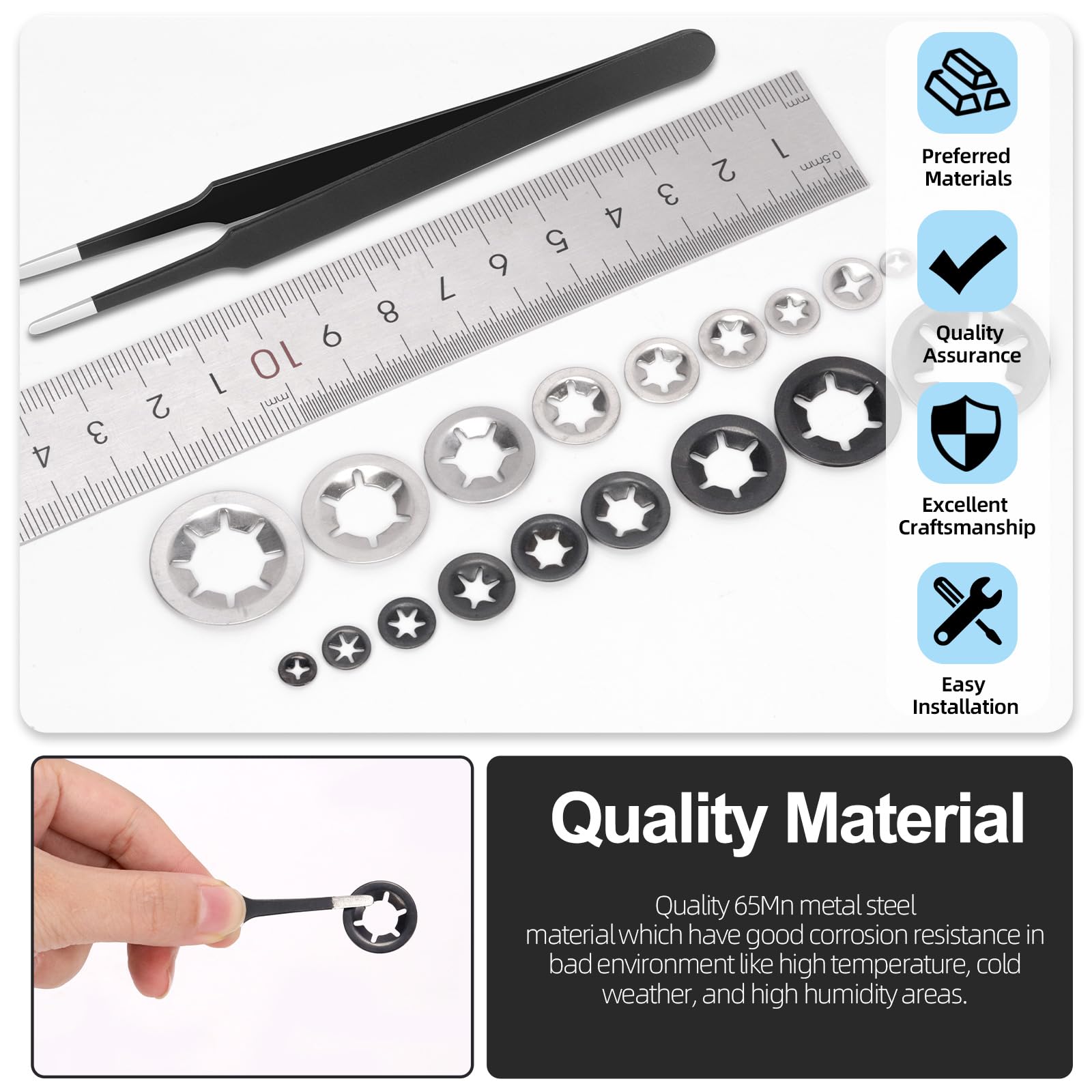 Lock Washers Assortment Kit - 209pcs Steel & Stainless Steel -5 Lock Washers Assortment Kit - 209pcs Steel & Stainless Steel -5