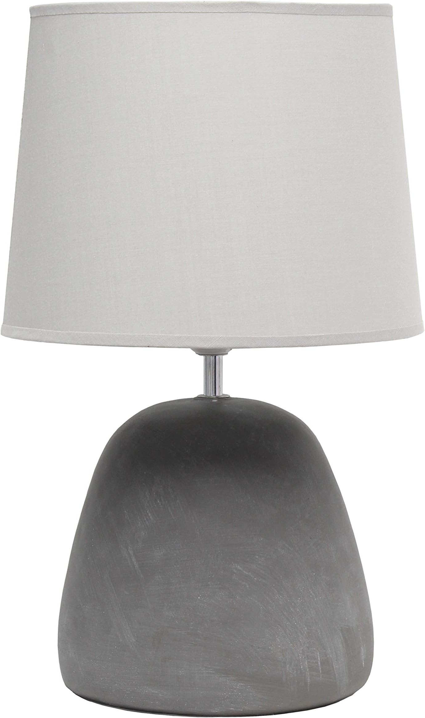 Simple Designs LT2058-GRY Round Concrete Table Lamp, Gray