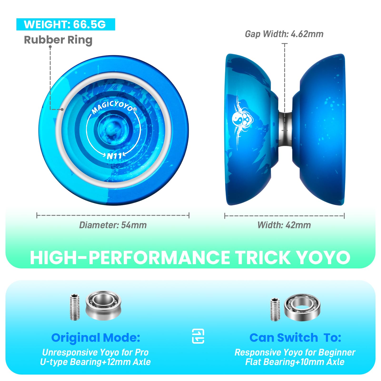 Amazon.com: MAGICYOYO N11 Pro Metal Unresponsive Yoyo - Dual