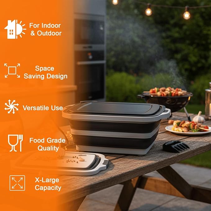 Contenedor BBQ Prep con tapa bloqueable y 2 garras para carne miniatura 7
