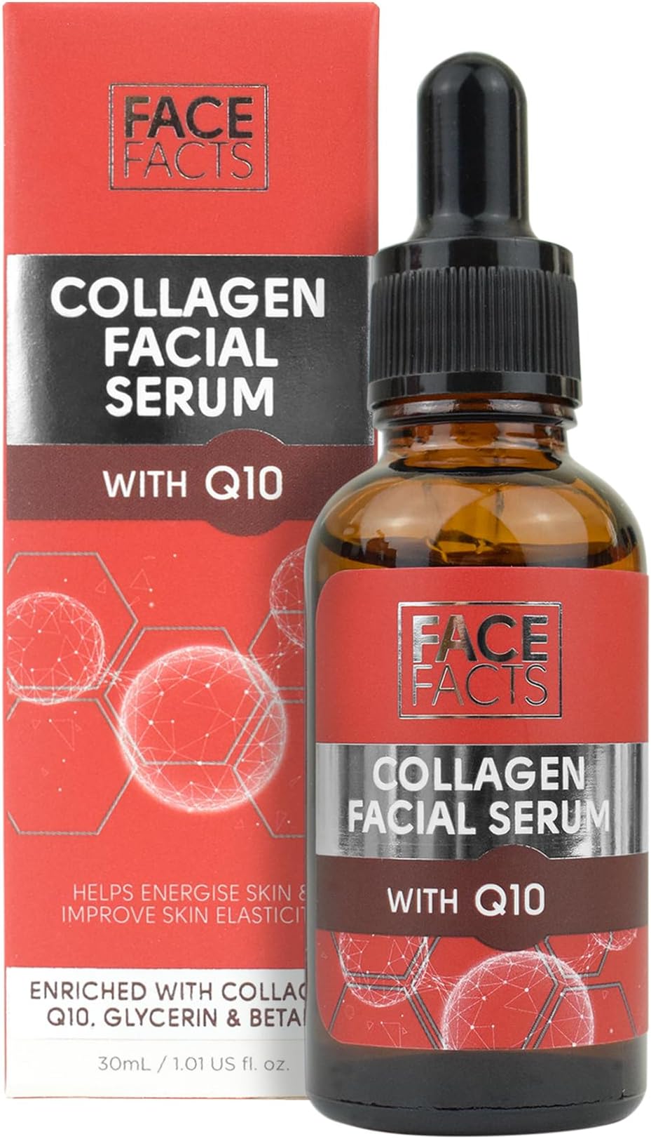 Face Facts Collagen Q10 Facial Serum with Ubiquinone (Q10), Collagen and Betaine; Softens and smooths; Helps to temporarily reduce the appearance of fine lines; 30ml