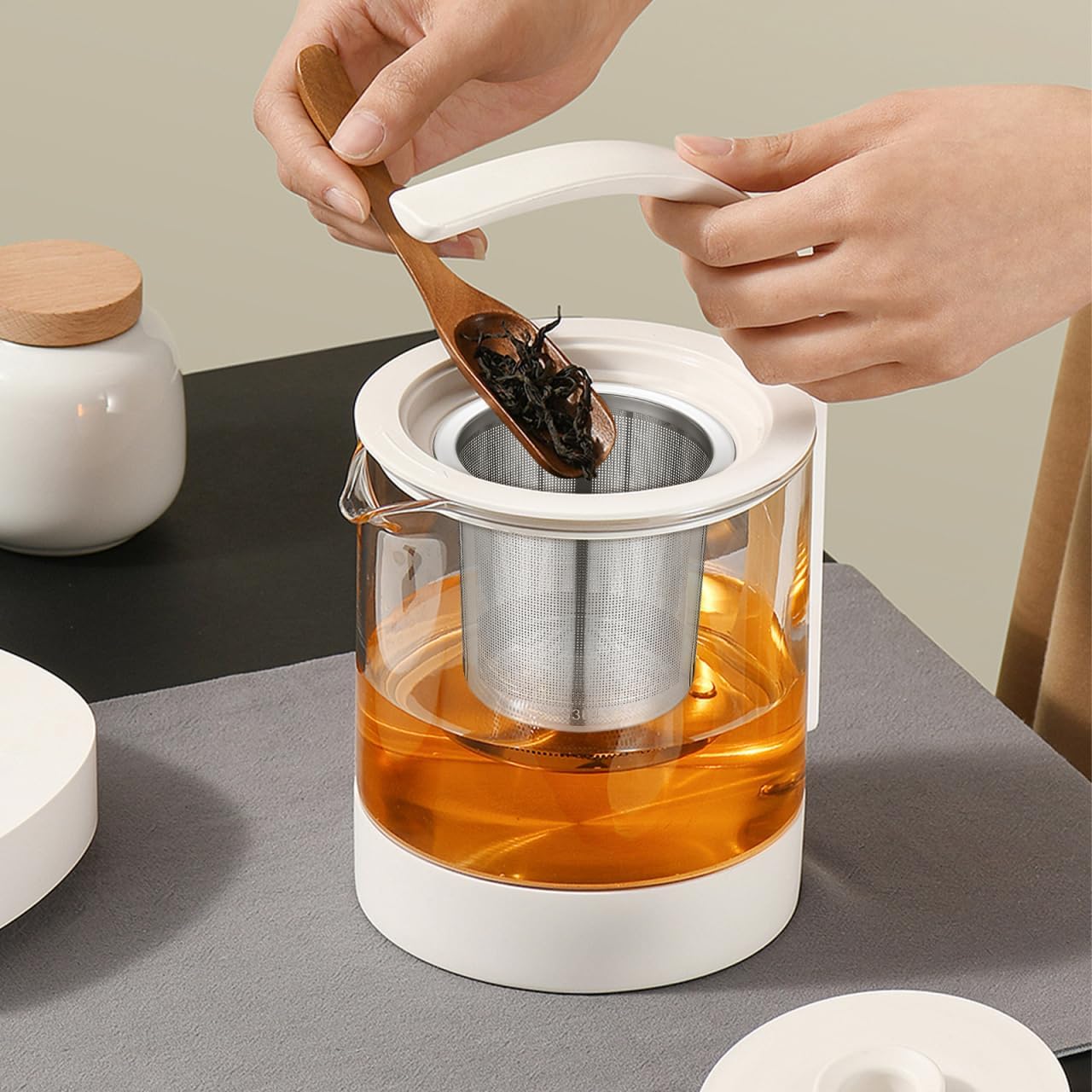 CALLARON Stainless Steel Coffee Strainer Fine Mesh Tea Infuser Filter for Home Kitchen Reusable Loose Leaf Tea Strainer 2.75X2.75X2.44 Inch image 3