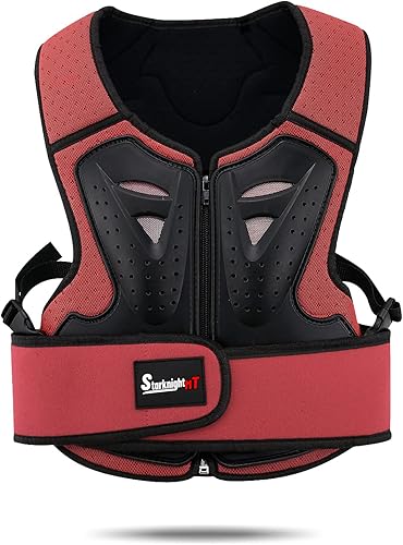 Miniatura 9 de StarknightMT Protector de pecho de motocicleta para niños, motocross, ciclismo, monopatín, esquí, patinaje, todoterreno (negro)