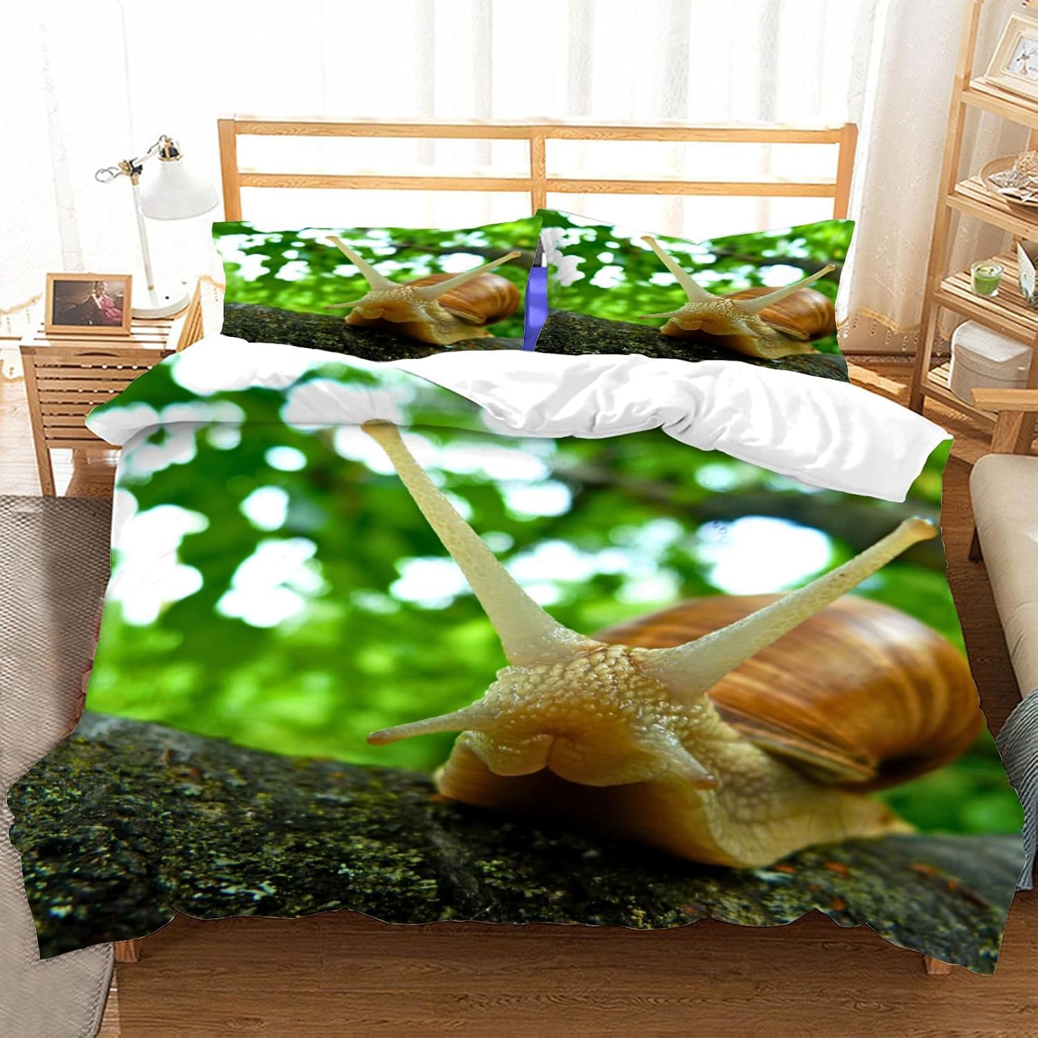 Parure de lit 2 personnes arbres et plantes pour une chambre nature