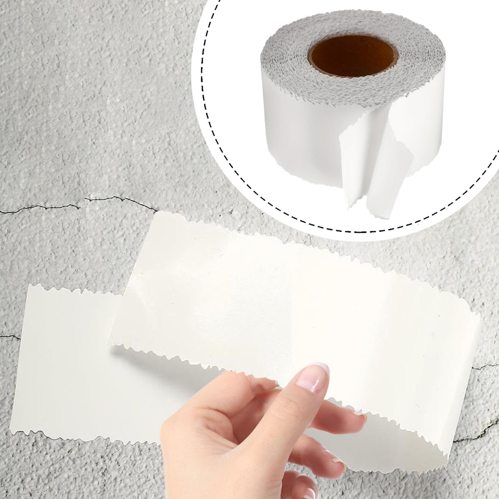 Cinta para Grietas de Pared para Parchar Fisuras Cinta Adhesiva de Vinilo Cinta para Unir Placas Y Cinta para Reparación de Grietas en Muros Adecuada, 5cmx20m