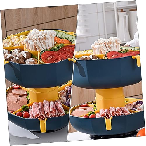 Miniatura 2 de Alipis Drenaje con bandeja de drenaje recipientes de fiesta para cesta de verduras recipiente seco capa de agua cuencos para servir frutas