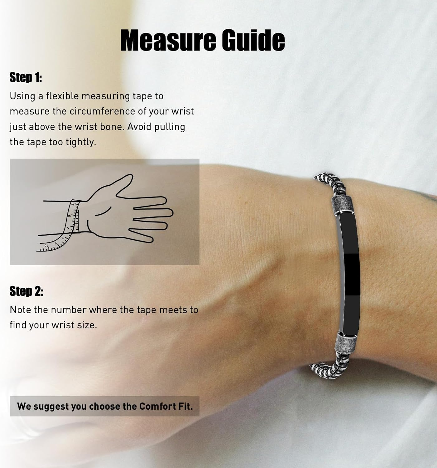 Bracelets for Men, Link Chain Stainless Steel Bracelet for Men, Charm Jewelry for Birthday Annivesary Fathers Day Valentines, Dad Husband Boyfriend,Casual Trendy Cool Adjustable - Image 6