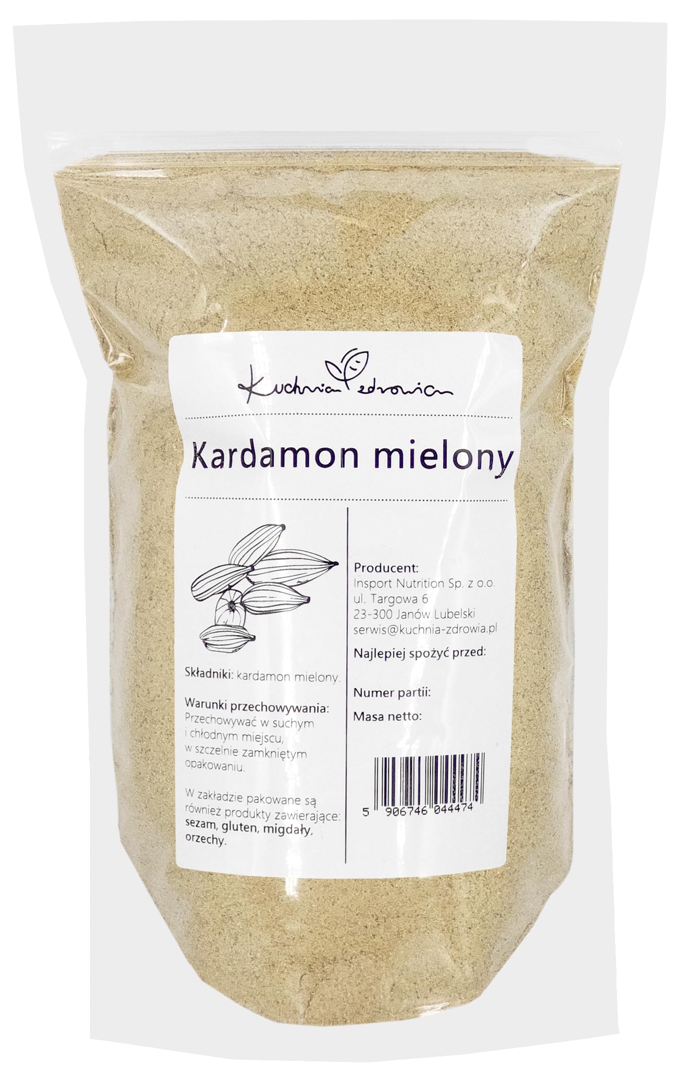 Cardamomo Macinato Naturale 100g | 100% Spezia Aromatica in Polvere per Caffè, Dolci, Curry, Mix Spezie e Cucina Orientale – KUCHNIA ZDROWIA