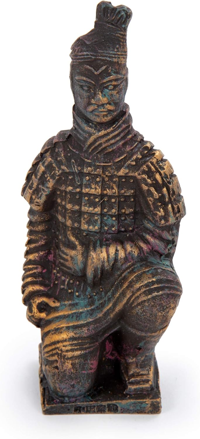 era85 Ancient Traditional Set Terracotta Warrior Statues, 6.5 x 6.5 inches, Antique Bronze, 12 Pieces : Home & Kitchen