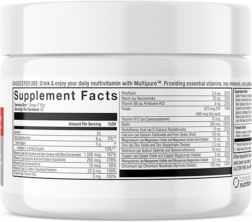 Miniatura 2 de Complete Nutrition Reclaim Multi Pure - Paquete variado + agitador gratis, apoyo digestivo e inmunológico, suplemento vitamínico y mineral (30