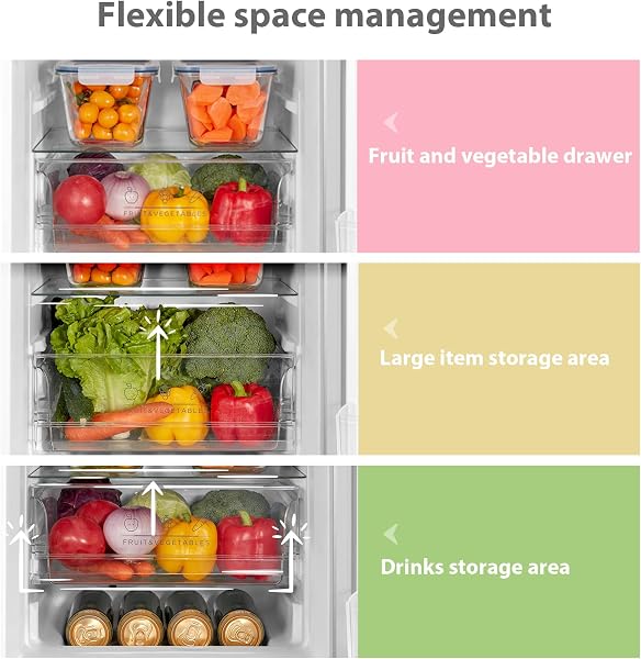 COMFEE' RCB169WH2(E) 174L 70/30 Freestanding Fridge Freezer, 150cm Height, Low Frost, 4-Star Freezer, Quiet 39dB, Adjustable Thermostat, LED Light, Reversible Door, White - 4