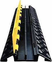 Foldable 2 Channel Rubber Cable Protector, 22000Lbs Load Capacity Wire Hose Pipe Hider Protective