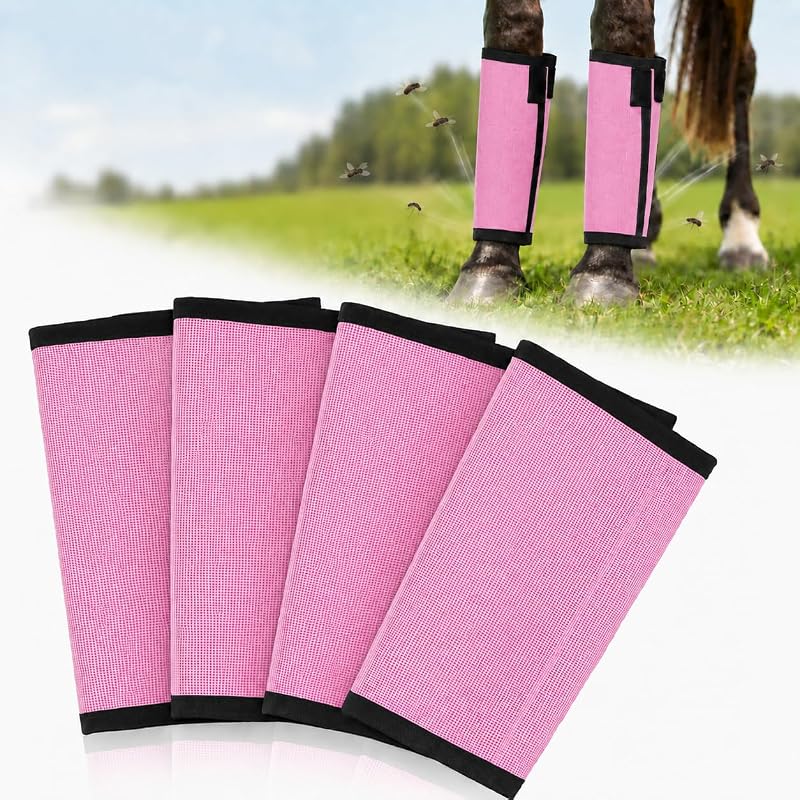 Botas contra Moscas para Cavalos Yiorr em Tela Respirável com Ajuste por Velcro – Conjunto com 4
